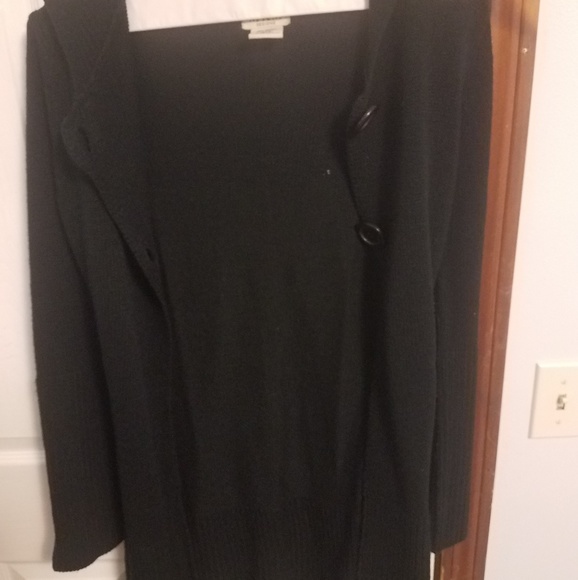 Black long length sweater/cardigan. M.K.M. Design - Picture 2 of 4